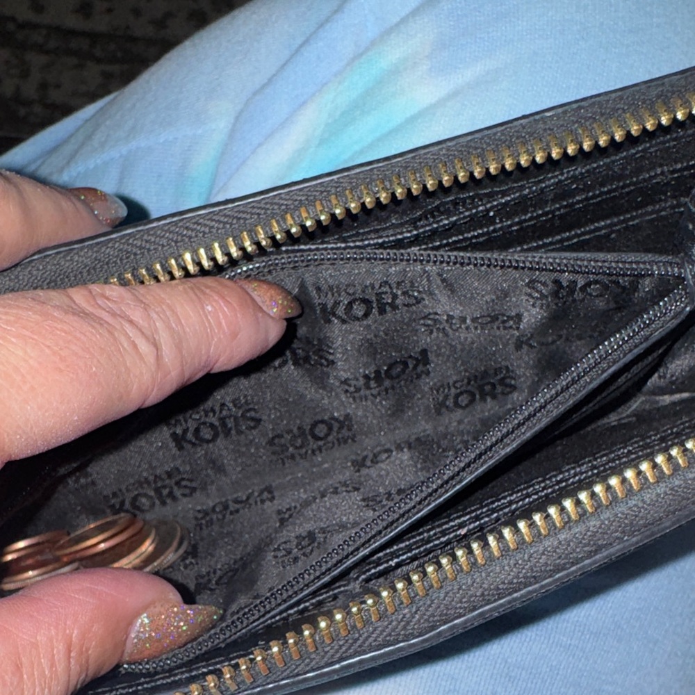 Michael Kors Black Wallet with Gold Accents - Picture 7 of 9